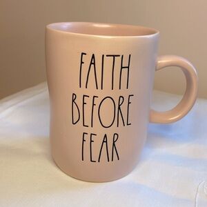 RAE DUNN “Faith Before Fear” Coffee Tea Mug Blush Color Artisan Collection ☕️